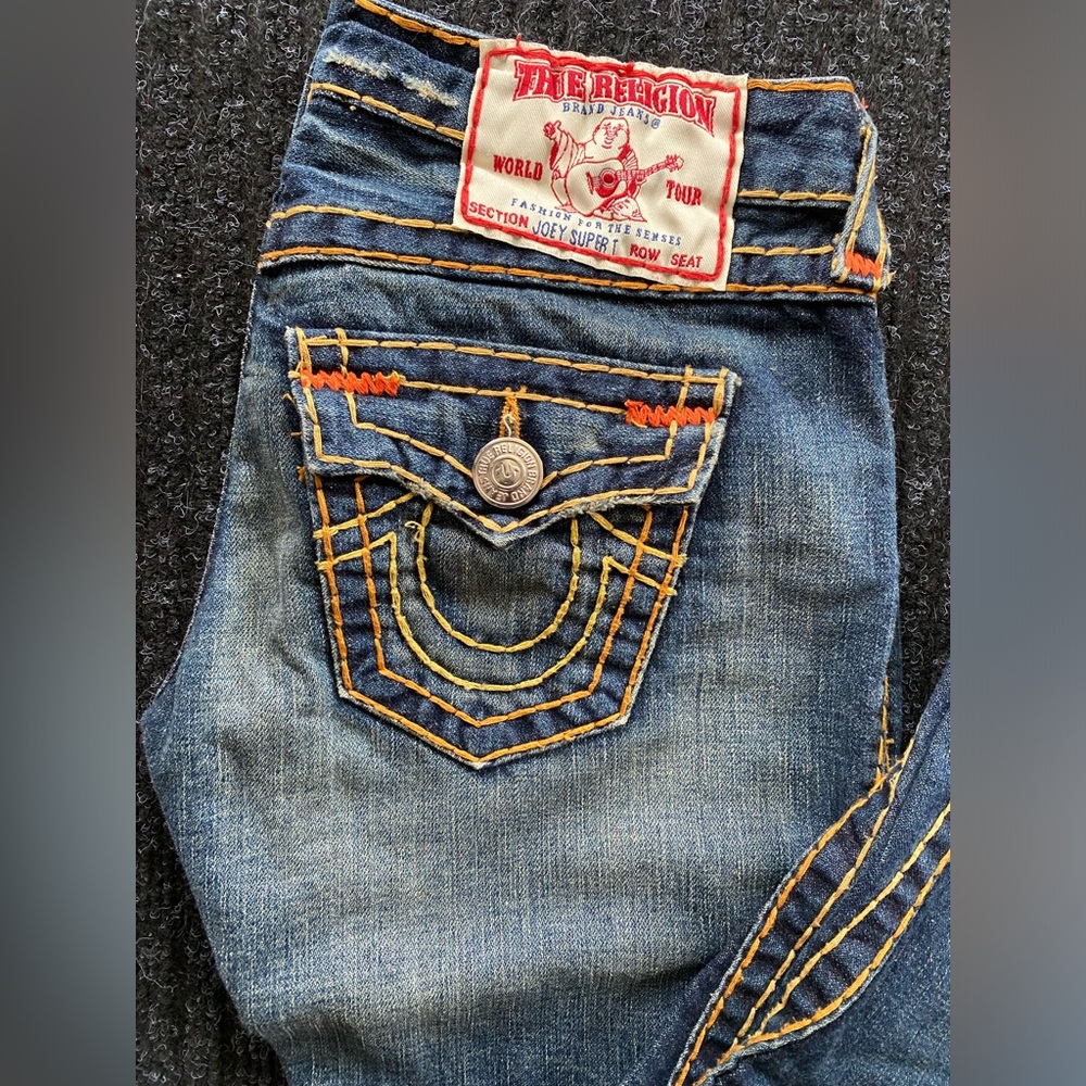 True Religion designer jeans JOEY SUPER T -size 26. AWESOME COLOR WAY!!! RARE!